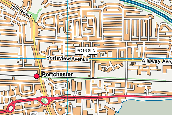 PO16 8LN map - OS VectorMap District (Ordnance Survey)