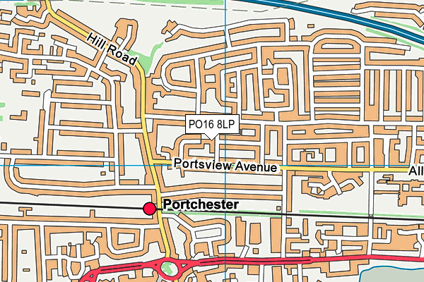 PO16 8LP map - OS VectorMap District (Ordnance Survey)