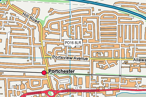 PO16 8LR map - OS VectorMap District (Ordnance Survey)