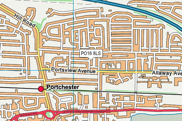 PO16 8LS map - OS VectorMap District (Ordnance Survey)