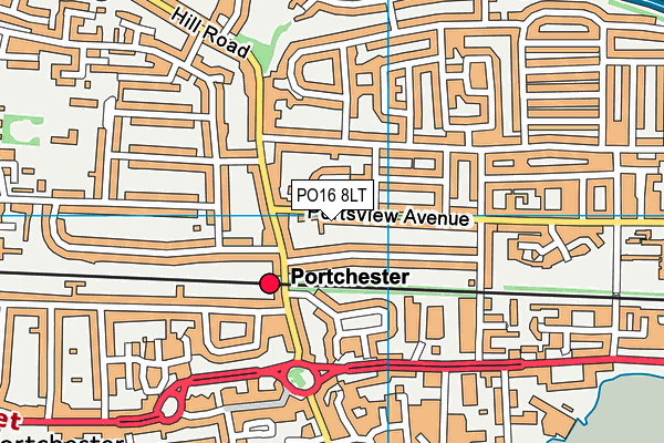 PO16 8LT map - OS VectorMap District (Ordnance Survey)