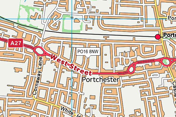 PO16 8NW map - OS VectorMap District (Ordnance Survey)