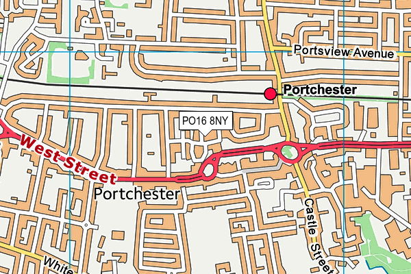 PO16 8NY map - OS VectorMap District (Ordnance Survey)