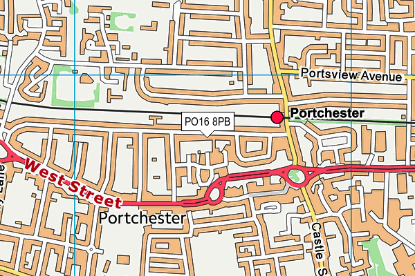 PO16 8PB map - OS VectorMap District (Ordnance Survey)