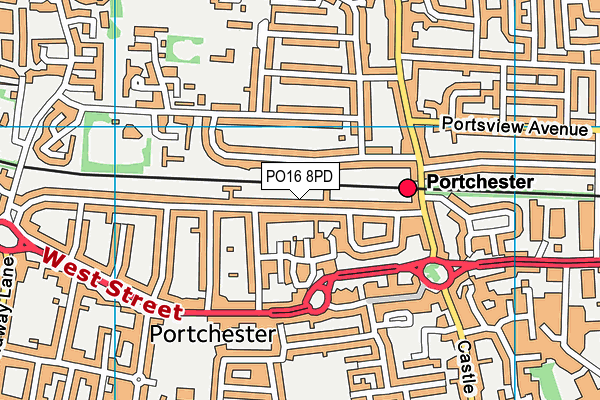 PO16 8PD map - OS VectorMap District (Ordnance Survey)