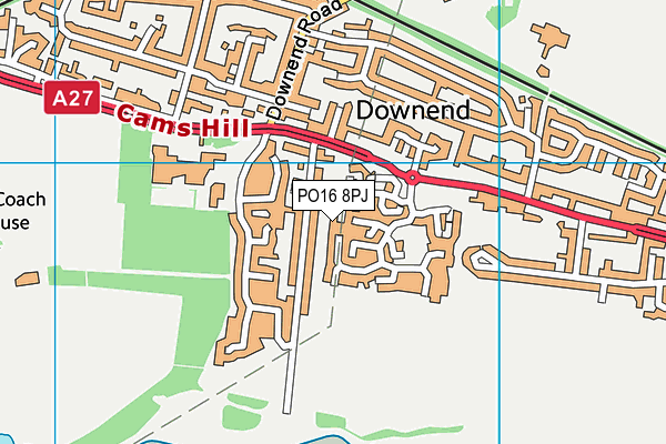 PO16 8PJ map - OS VectorMap District (Ordnance Survey)