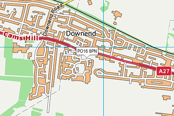 PO16 8PN map - OS VectorMap District (Ordnance Survey)