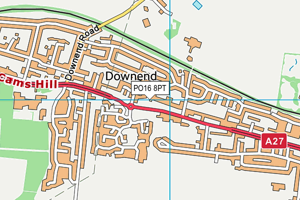 PO16 8PT map - OS VectorMap District (Ordnance Survey)