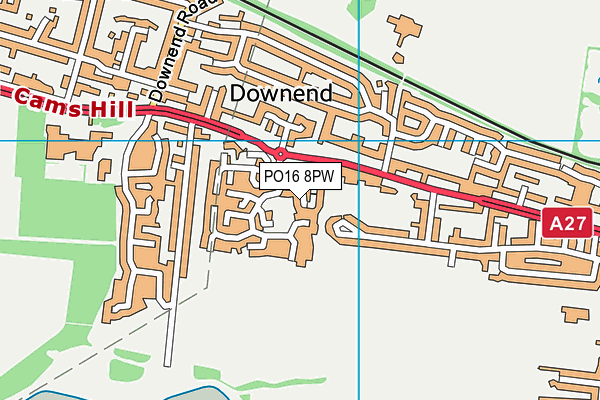 PO16 8PW map - OS VectorMap District (Ordnance Survey)