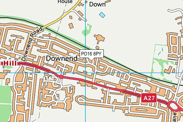 PO16 8PY map - OS VectorMap District (Ordnance Survey)