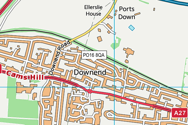 PO16 8QA map - OS VectorMap District (Ordnance Survey)