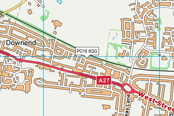 PO16 8QG map - OS VectorMap District (Ordnance Survey)