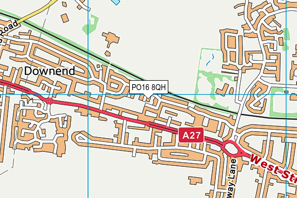 PO16 8QH map - OS VectorMap District (Ordnance Survey)