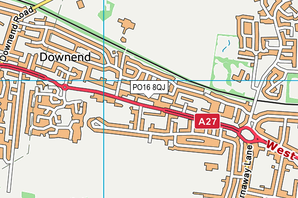 PO16 8QJ map - OS VectorMap District (Ordnance Survey)