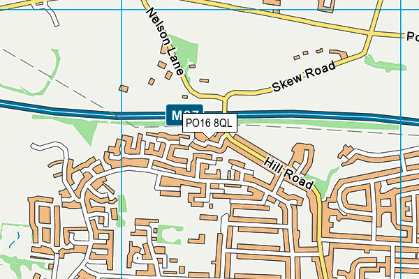 PO16 8QL map - OS VectorMap District (Ordnance Survey)