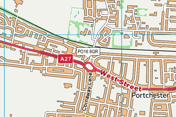 PO16 8QR map - OS VectorMap District (Ordnance Survey)