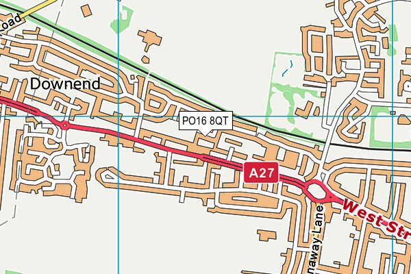 PO16 8QT map - OS VectorMap District (Ordnance Survey)