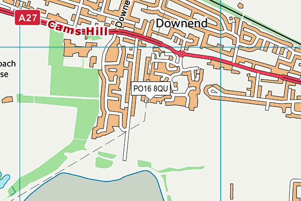 PO16 8QU map - OS VectorMap District (Ordnance Survey)