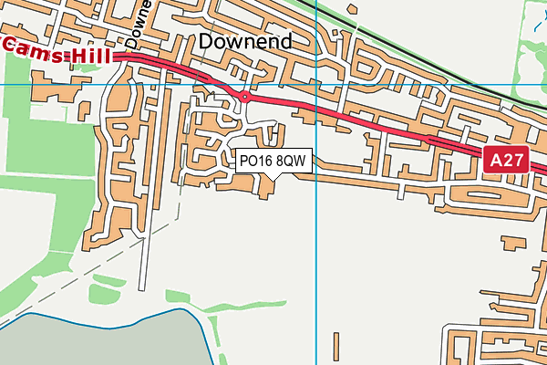 PO16 8QW map - OS VectorMap District (Ordnance Survey)