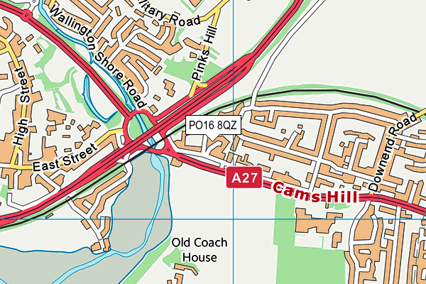 PO16 8QZ map - OS VectorMap District (Ordnance Survey)