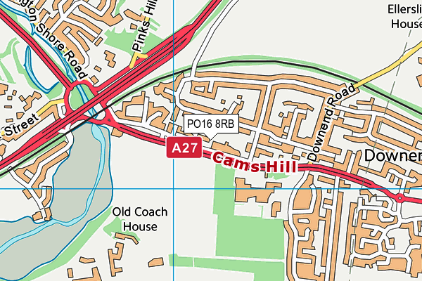 PO16 8RB map - OS VectorMap District (Ordnance Survey)