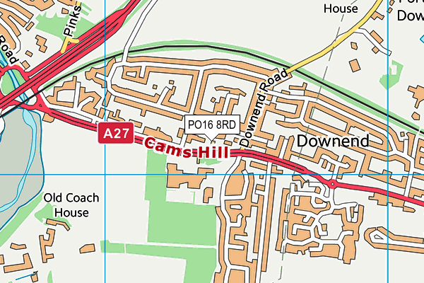 PO16 8RD map - OS VectorMap District (Ordnance Survey)