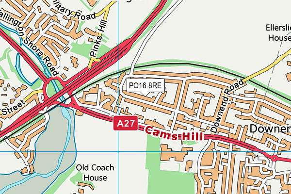 PO16 8RE map - OS VectorMap District (Ordnance Survey)