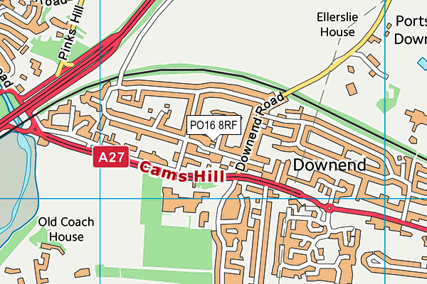 PO16 8RF map - OS VectorMap District (Ordnance Survey)