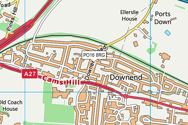 PO16 8RG map - OS VectorMap District (Ordnance Survey)