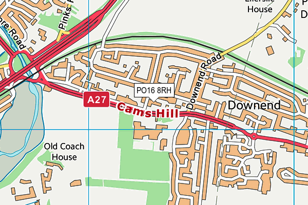 PO16 8RH map - OS VectorMap District (Ordnance Survey)