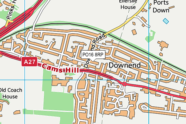 PO16 8RP map - OS VectorMap District (Ordnance Survey)