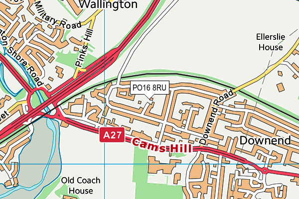 PO16 8RU map - OS VectorMap District (Ordnance Survey)