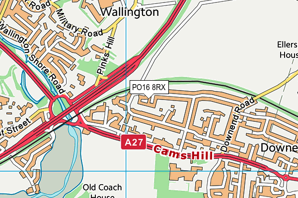 PO16 8RX map - OS VectorMap District (Ordnance Survey)