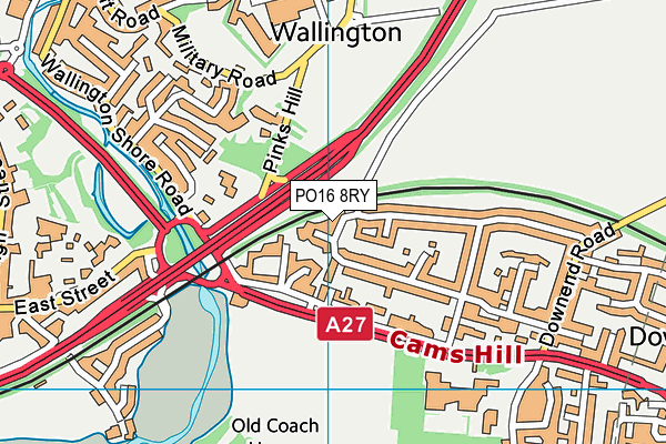 PO16 8RY map - OS VectorMap District (Ordnance Survey)