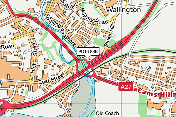 PO16 8SB map - OS VectorMap District (Ordnance Survey)