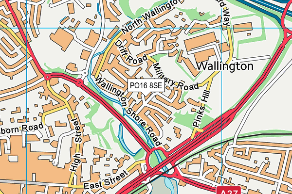 PO16 8SE map - OS VectorMap District (Ordnance Survey)