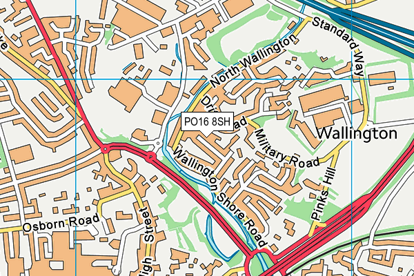 PO16 8SH map - OS VectorMap District (Ordnance Survey)