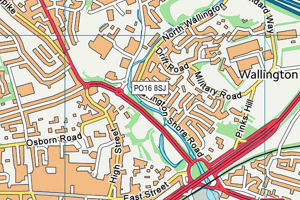 PO16 8SJ map - OS VectorMap District (Ordnance Survey)