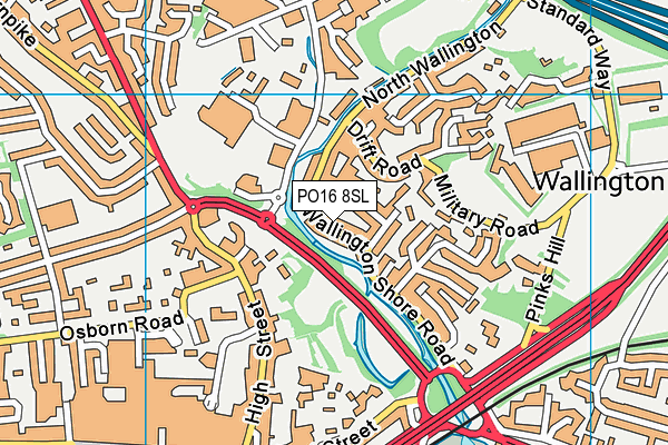 PO16 8SL map - OS VectorMap District (Ordnance Survey)