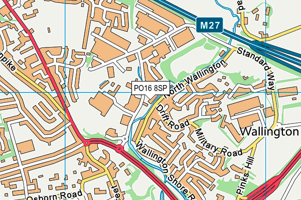 PO16 8SP map - OS VectorMap District (Ordnance Survey)