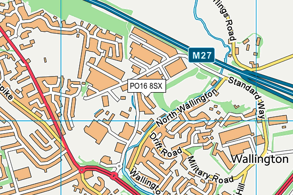 PO16 8SX map - OS VectorMap District (Ordnance Survey)