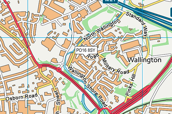 PO16 8SY map - OS VectorMap District (Ordnance Survey)