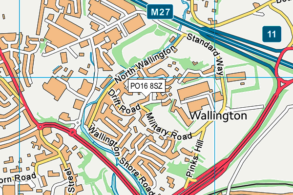 PO16 8SZ map - OS VectorMap District (Ordnance Survey)