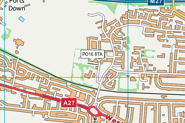 PO16 8TA map - OS VectorMap District (Ordnance Survey)