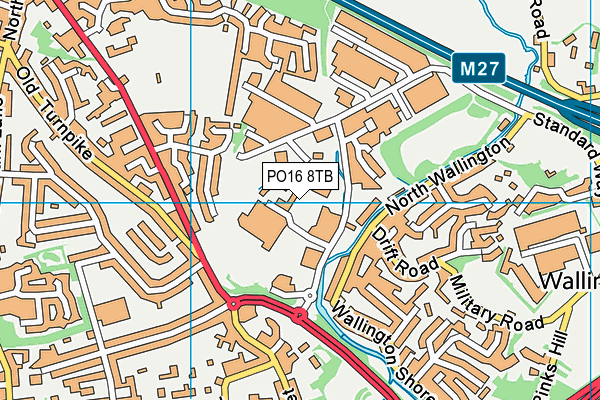 PO16 8TB map - OS VectorMap District (Ordnance Survey)