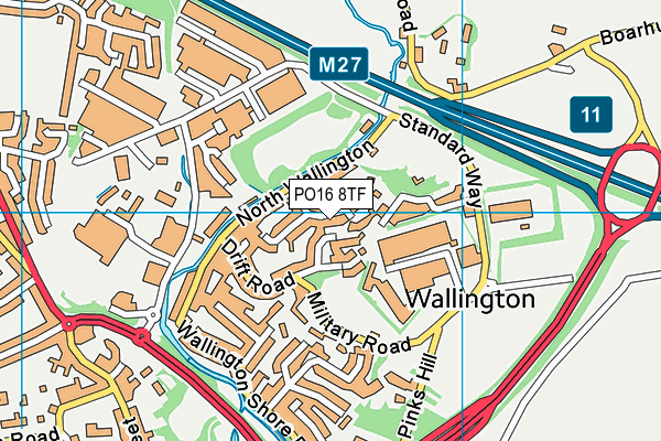 PO16 8TF map - OS VectorMap District (Ordnance Survey)