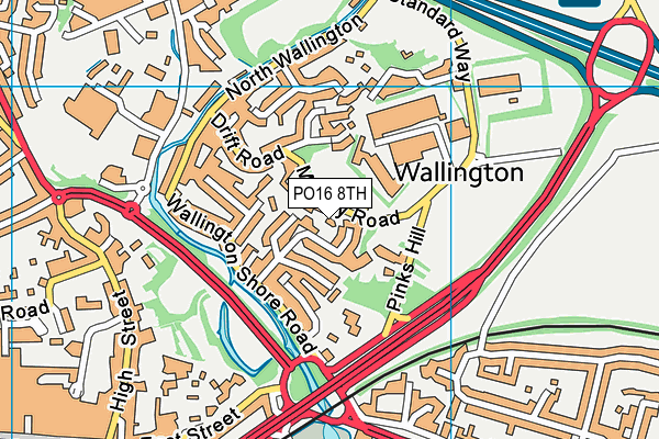 PO16 8TH map - OS VectorMap District (Ordnance Survey)