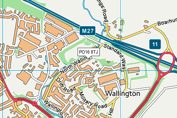 PO16 8TJ map - OS VectorMap District (Ordnance Survey)