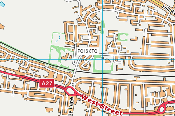 PO16 8TQ map - OS VectorMap District (Ordnance Survey)