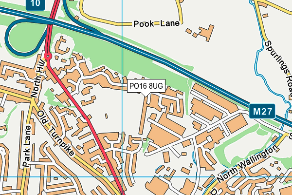 PO16 8UG map - OS VectorMap District (Ordnance Survey)